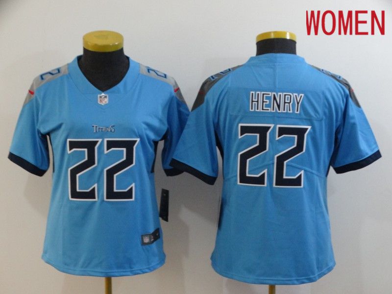 Women Tennessee Titans #22 Henry Light Blue New Nike Vapor Untouchable Limited NFL Jersey